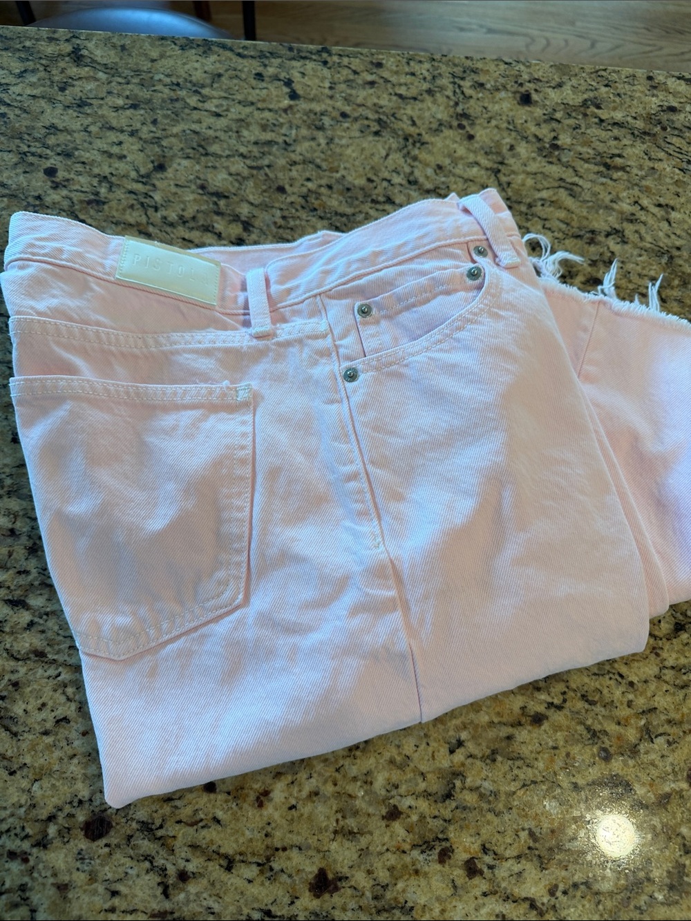 pistola Pastel Pink Cropped High-Rise Jeans